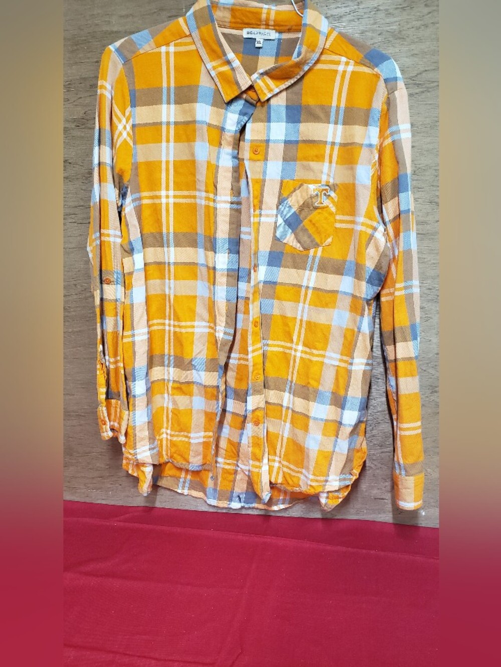 UA Apparel Orange, White And Blue Embrodered Tennessee Flannel XL